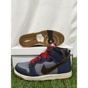 Size 8.5 - Nike Dunk High CMFT Denim USA red White Blue Athletic Sneakers